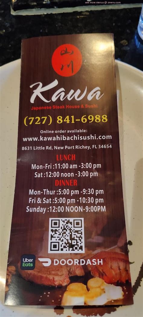 kawa japanese steak house & sushi menu|Kawa Japanese Steak House Menu Port Richey